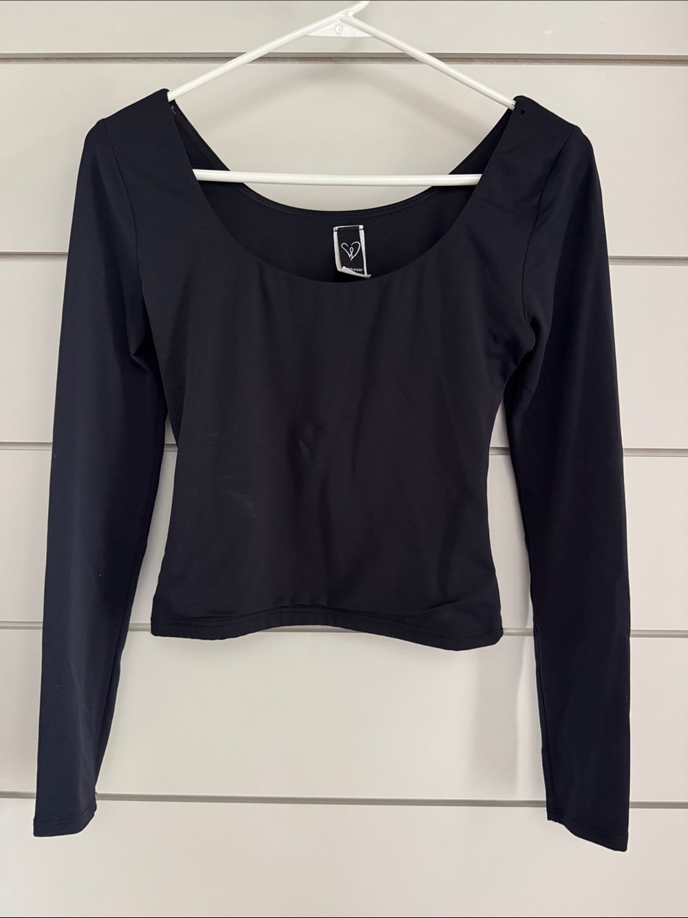 Windsor Black Long-Sleeve Scoop Neck Top